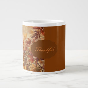 Grande Tasse Élégant,Action de grâce, Feuilles d'automne,Rustiq
