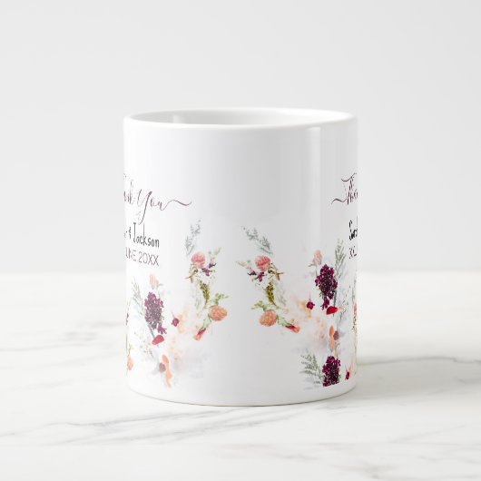 GRANDE TASSE ÉLÉGANT BABY SHOWER VERT, ORANGE, ROUGE & VIN (Devant)