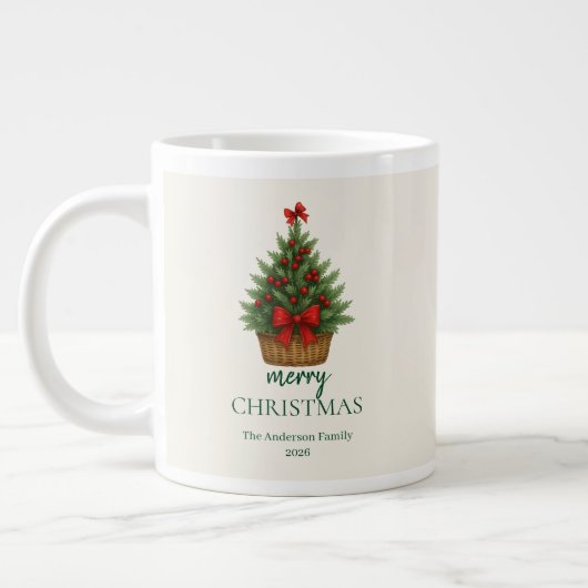 Grande Tasse Elegant Christmas Tree – Red Ribbon (Gauche)