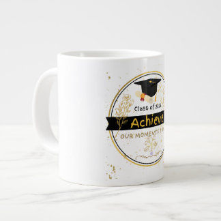 Grande Tasse Elegant Class of 2026 Graduation Gold Floral Coffe