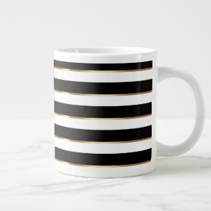 Grande Tasse Elégant Grille Noir Blanc