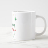 Grande Tasse Elégant Joyeux Noël Arbre de Noël Design de vacanc (Droite)