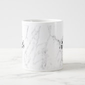 Grande Tasse Elégant marbre blanc en pierre monogramme grande t (Devant)
