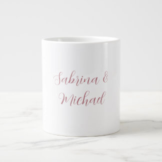 Grande Tasse Élégant minimaliste calligraphie Rose or blanc