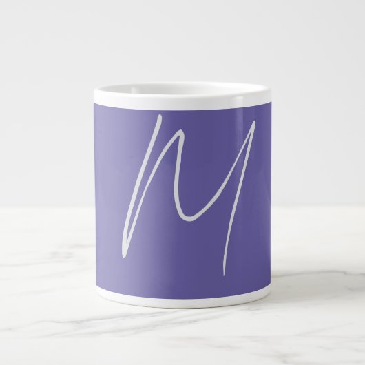 Grande Tasse Élégant Moderne Monogramme de Nom Propre (Devant)