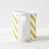 Grande Tasse Élégant Monogram Gold Stripes (Dos)