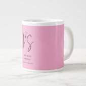 Grande Tasse Élégant Monogramme Professionnel Rose clair (Devant droit)