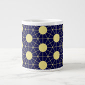 Grande Tasse Elegant Navy and Gold Geometric Tile Pattern (Devant)