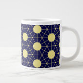 Grande Tasse Elegant Navy and Gold Geometric Tile Pattern (Droite)