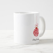 Grande Tasse Élégant Noël Fêtes Nom personnalisé (Devant droit)