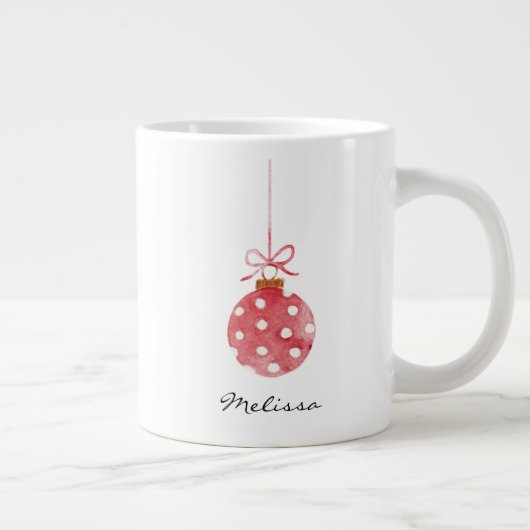 Grande Tasse Élégant Noël Fêtes Nom personnalisé (Droite)