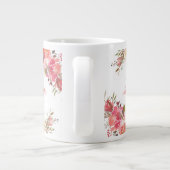 Grande Tasse Élégant Pastel rose Pêche Rose Nom floral (Dos)