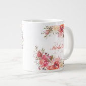 Grande Tasse Élégant Pastel rose Pêche Rose Nom floral (Devant droit)