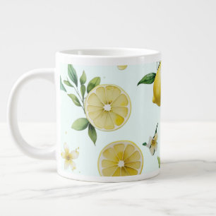 Grande Tasse  Élégant shower méditerranéen floral au citron pou