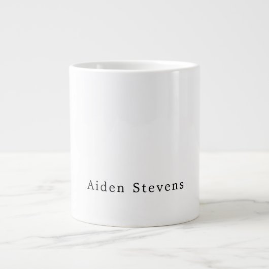 Grande Tasse Élégant Simple Noir & Blanc Minimaliste (Devant)