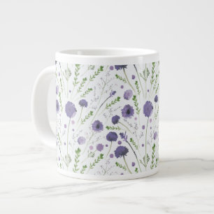 Grande Tasse Elégant teint d'eau violet motif floral