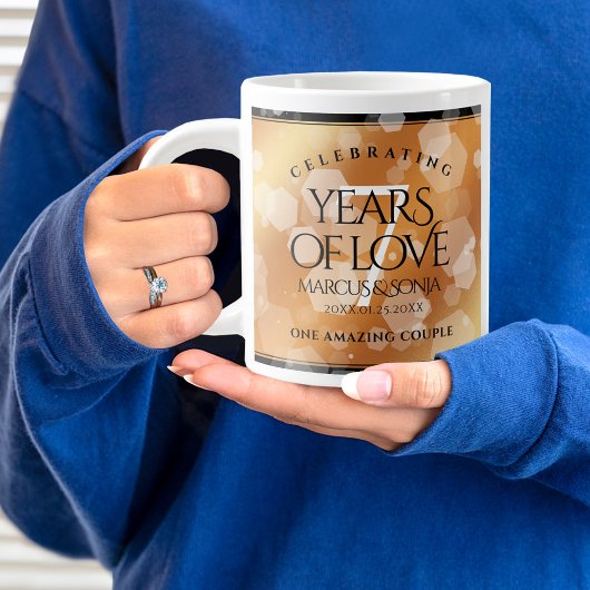 Grande Tasse Élégante 7ème anniversaire du Mariage de cuivre