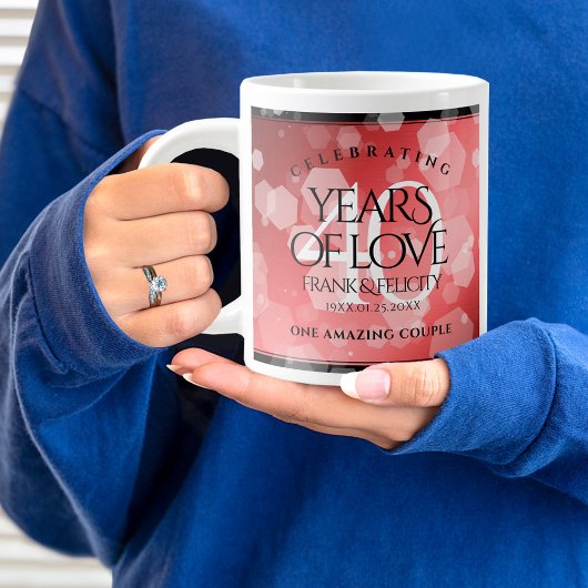 Grande Tasse Élégante célébration du 40e anniversaire du Mariag