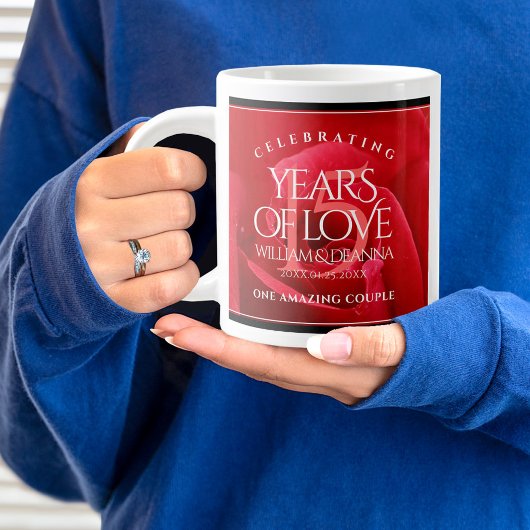 Grande Tasse Élégante fête du 15e anniversaire du Mariage Rose