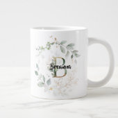 Grande Tasse Élégante verdure Monogramme de couronne initiale " (Droite)