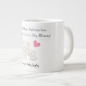 Grande Tasse Eléphant avec coeur - bébé et mère personnalisé - (Devant droit)