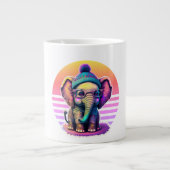 Grande Tasse Eléphant bébé mignon avec lunettes et Beanie (Devant)