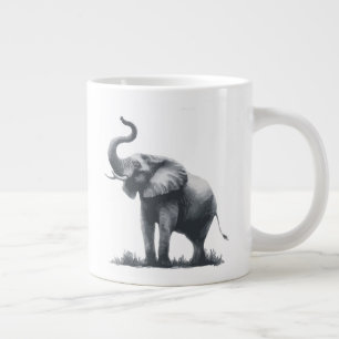 Grande Tasse Eléphant majestueux avec tronc élevé