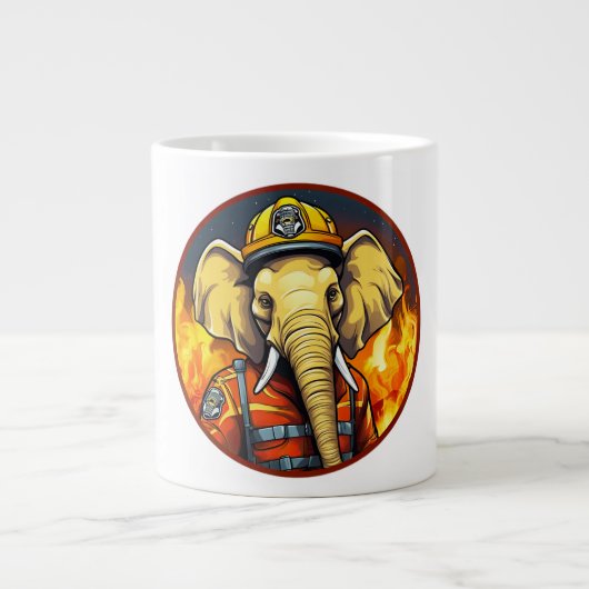 Grande Tasse Éléphant pompier (Devant)