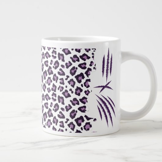 Grande Tasse Empreinte de léopard mauve léger (Droite)