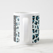 Grande Tasse Empreinte de léopard, Spots, Leopard Bleu, Votre N (Dos)