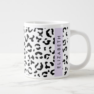Grande Tasse Empreinte de léopard, Spots, Noir Et Blanc, Votre