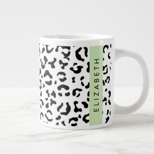 Grande Tasse Empreinte de léopard, Spots, Noir Et Blanc, Votre