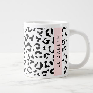 Grande Tasse Empreinte de léopard, Spots, Noir Et Blanc, Votre