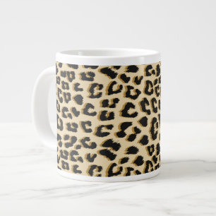 Grande Tasse Empreinte de léopard Tan