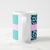 Grande Tasse Empreinte de léopard, Zebra Print, Bleu, Votre nom (Dos)