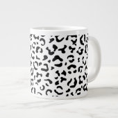 Grande Tasse Empreinte de léopard, Zones Léopard, Noir Et Blanc (Devant droit)