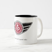 Grande tasse en céramique avec le logo rouge de (Devant droit)