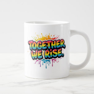 Grande Tasse Ensemble Nous Montons Citation Arc-en-ciel Design