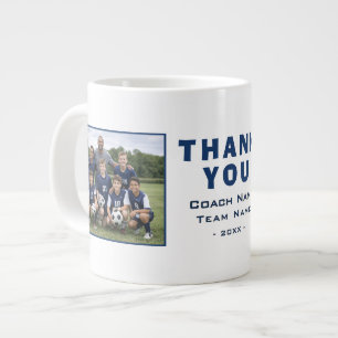 Grande Tasse Entraîneur de Football Soccer Merci Photo d'Équipe