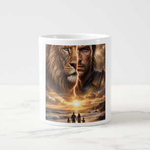 Grande Tasse Epic Lion and Warrior Sunset