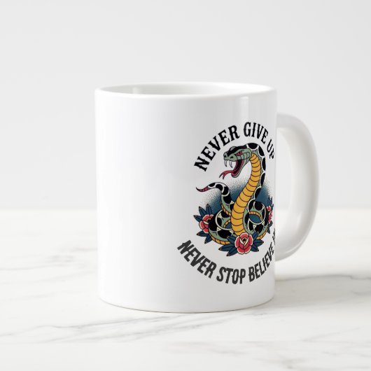 Grande Tasse Esprit sans peur : Serpent gras et oeuvre d'art Ro (Devant droit)