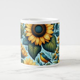 Grande Tasse Été/tournesol/oiseau