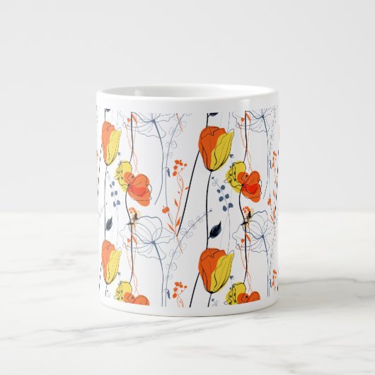 Grande Tasse Été tropical | Belles fleurs jaunes Design (Devant)