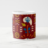 Grande Tasse Ethnic Folk Floral Pattern (Devant)