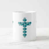 Grande Tasse Étoile de David Star Cross Blue Illusion optique (Devant)