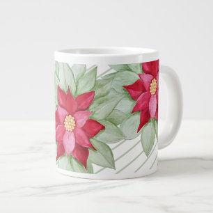 Grande Tasse Étoile de Noël Poinsettia Aquarelle