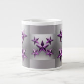 Grande Tasse Étoiles Métallurgiques violettes Gris Gradient Jum (Devant)