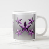 Grande Tasse Étoiles Métallurgiques violettes Gris Gradient Jum (Droite)