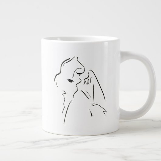 Grande Tasse Étude simple - Croquis d'une dame (Droite)