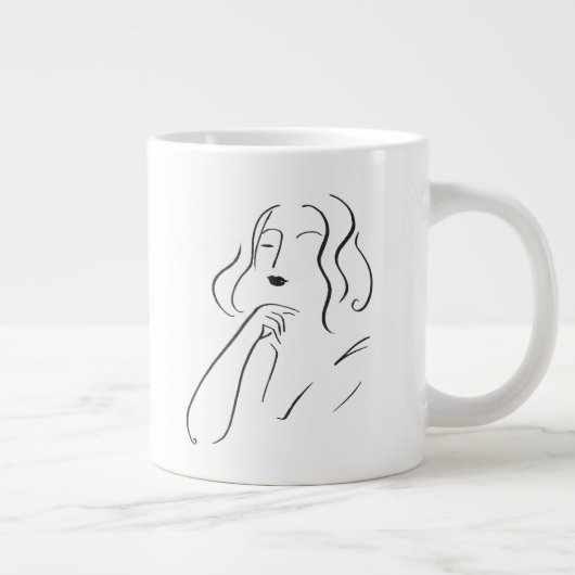 Grande Tasse Étude simple - Esquisse d'une femme (Droite)